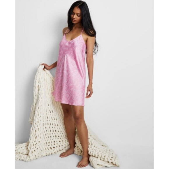 State of Day Women's Crepe De Chine Chemise, Thulian Pink, NWT - Picture 1 of 3